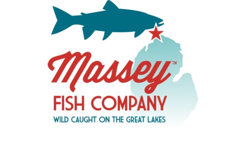 Massey Fish Company logo with big fish above the Michigan Mitten.